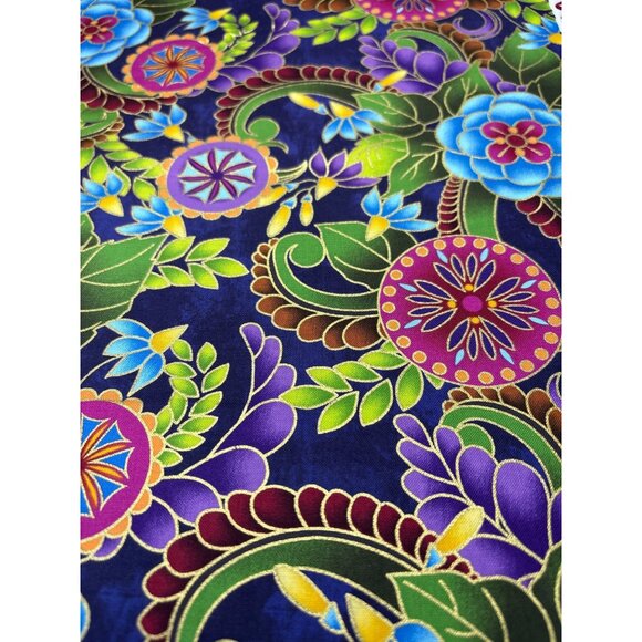 Legacy Studio 1/2 yard Polynesia Medallion Floral Cotton Fabric 44" wide - Picture 9 of 15